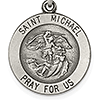 St. Michael Medal 11/16in - Sterling Silver