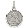 Sterling Silver 5/8in Round Angel Medal Charm
