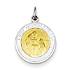 Gold-plated Sterling Silver 1/2in Holy Communion Medal