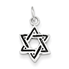 Sterling Silver 3/8in Antiqued Star of David Charm