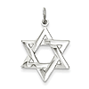  Sterling Silver 13/16in Polished Star of David Charm