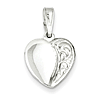 Sterling Silver 1/2in Patterned Heart Pendant