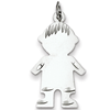 Sterling Silver 1in Engravable Boy Charm