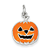 Sterling Silver Orange Jack-a-Lantern Charm