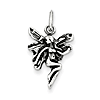 Sterling Silver Antiqued Fairy Pendant 3/4in
