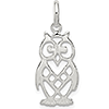 Sterling Silver Pierced Owl Charm