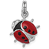 Sterling Silver Enameled Red Ladybug Charm