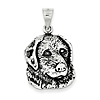 Sterling Silver 3/4in Antiqued Dog Head Charm