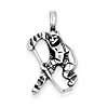 Sterling Silver Antiqued Hockey Player Charm