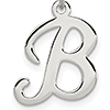 Sterling Silver Stamped B Charm