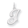 Sterling Silver Stamped Initial J Charm