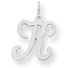 Sterling Silver Stamped Initial K Charm