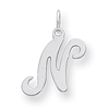 Sterling Silver Stamped Initial N Charm