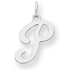 Sterling Silver Stamped Initial P Charm