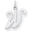 Sterling Silver Stamped Initial W Charm