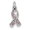 1/2in Sterling Silver Pink Ribbon Charm