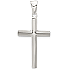 Sterling Silver 1 3/8in Hollow Cross Pendant with Rounded Edges