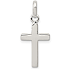Sterling Silver 3/4in Polished Cross Charm