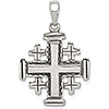 Sterling Silver 11/16in Jerusalem Crusader Cross