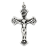 Sterling Silver 1 3/4in Antiqued INRI Crucifix Pendant