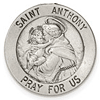 Sterling Silver 3/4in Round St. Anthony Medal