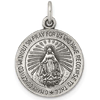 Sterling Silver Round Miraculous Medal 5/8in