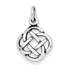 Sterling Silver 1/2in Antiqued Celtic Knot Charm