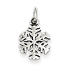 Antique Snowflake Charm - Sterling Silver