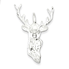 Sterling Silver Diamond Cut Bust of Buck Pendant