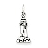 Sterling Silver Antiqued Lighthouse Charm 5/8in