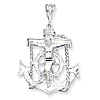 Sterling Silver 1 1/2in Mariner's Cross Pendant