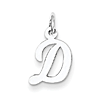 Sterling Silver Small Script Initial D Charm