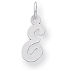 Sterling Silver Small Script Initial E Charm