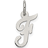 Sterling Silver Small Script Initial F Charm