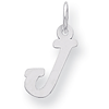 Sterling Silver Small Script Initial J Charm