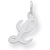 Sterling Silver Small Script Initial L Charm