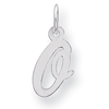 Sterling Silver Small Script Initial O Charm