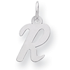 Sterling Silver Small Script Initial R Charm