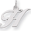 Sterling Silver Small Fancy Script Initial H Charm