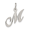 Sterling Silver Small Fancy Script Initial M Charm