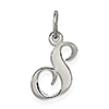 Sterling Silver Small Fancy Script Initial S Charm