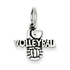 Sterling Silver I Love Volleyball Charm