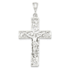 Sterling Silver 2in Jumbo Cut-out Crucifix Pendant
