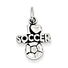 Sterling Silver I Love Soccer Charm