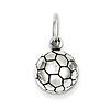 Sterling Silver 3/8in 3-D Antique Soccer Ball Charm