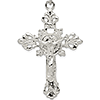 Sterling Silver 1 3/4in Diamond-Cut Crucifix