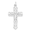 Sterling Silver 1 1/4in Textured Open Crucifix