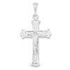 Sterling Silver Budded Crucifix Pendant 1 1/2in