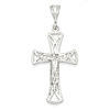 Sterling Silver Crucifix Pendant with Cut-out Design 1 1/2in