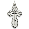Sterling Silver 1 1/4in Orthodox Cross with Antique Finish